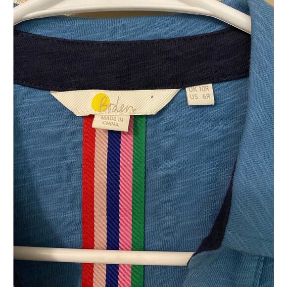 Boden Thomasina Jersey Midi Shirt Dress 6R 100% Cotton Collared Preppy Cottage - Picture 8 of 13